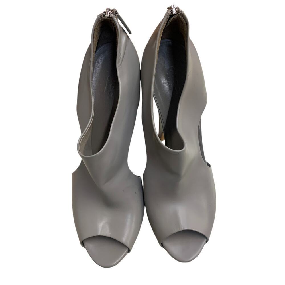 GUCCI‎ Clemence Wooden Platform Wedges Peep Toe SZ EU 38.5